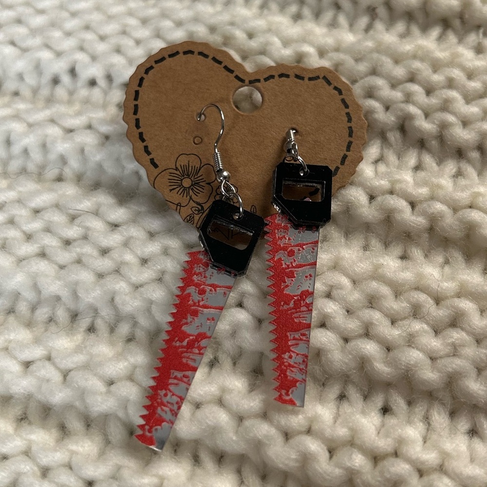 BNWT Bloody Saw Earrings